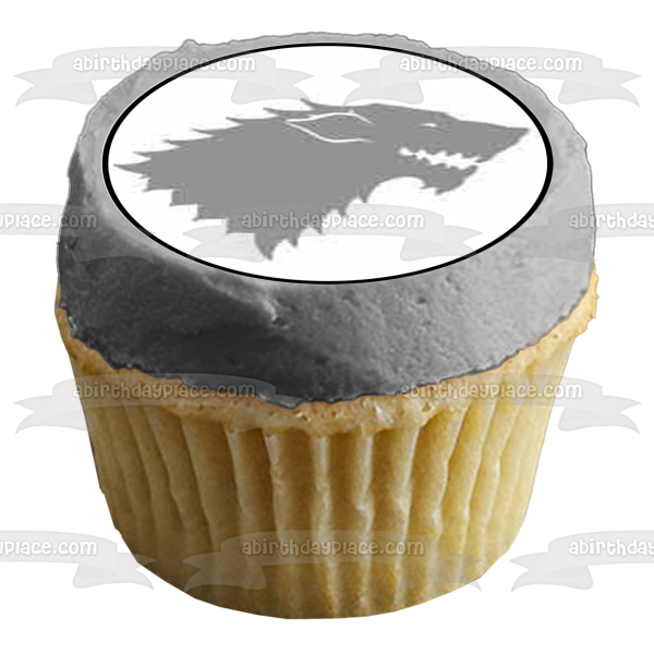 Game of Thrones Stark House Emblem Edible Cupcake Topper Images ABPID14805