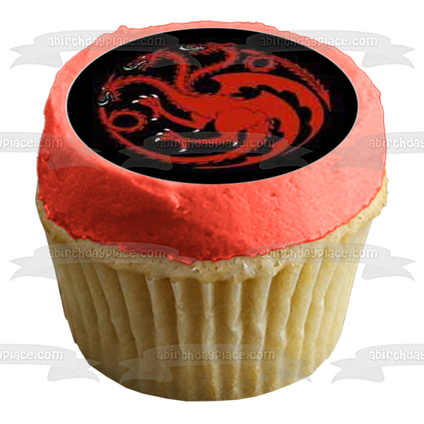 Game of Thrones Targaryen House Emblem Edible Cupcake Topper Images ABPID14809