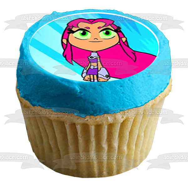 Teen Titans Go Beast Boy Starfire Robin Cyborg Raven Edible Cupcake Topper Images ABPID14813