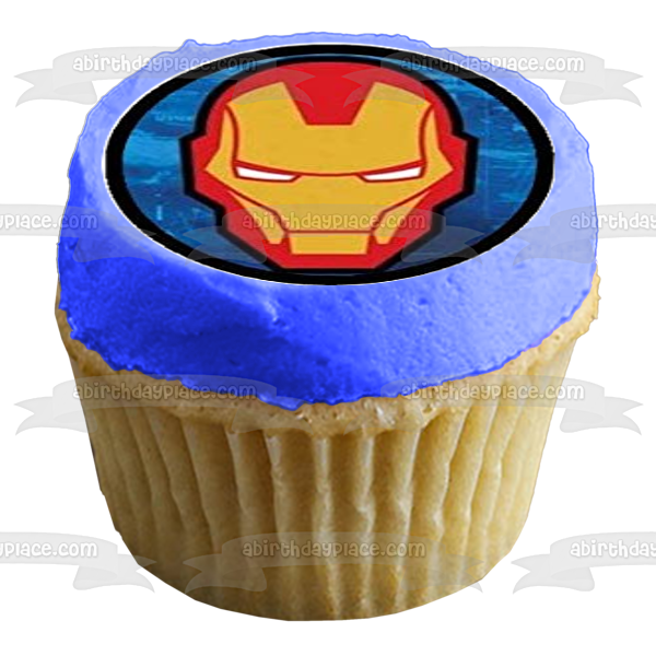 Logotipos de superhéroes DC Marvel Iron Man Spider-Man Super Man Thor the Flash Green Lantern Capitán América Batman Edible Cupcake Topper Imágenes ABPID50389 