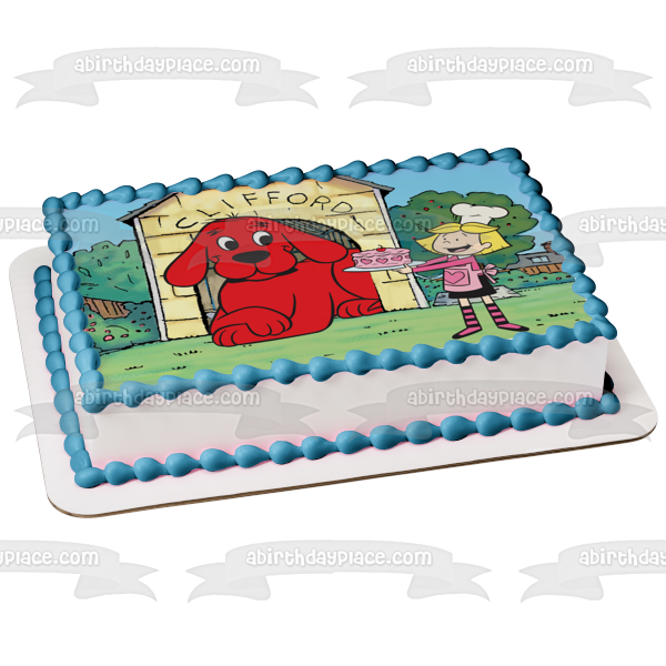 Clifford, el gran perro rojo, Emily con un pastel, decoración comestible para tarta, imagen ABPID06335 