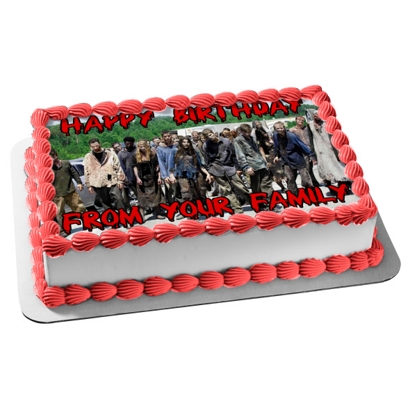 The Walking Dead Zombies Personalized Edible Cake Topper Image ABPID00084