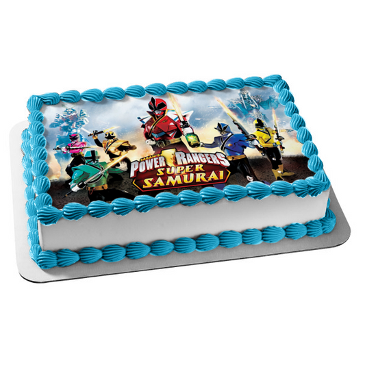 Power Rangers Super Samurai Red Samurai Ranger Edible Cake Topper Image ABPID04408