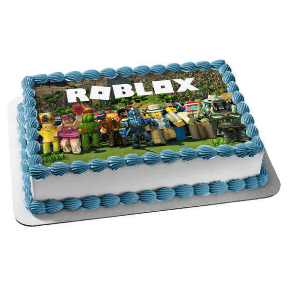 Imagen de decoración comestible para tarta con personajes variados de Roblox ABPID07367 