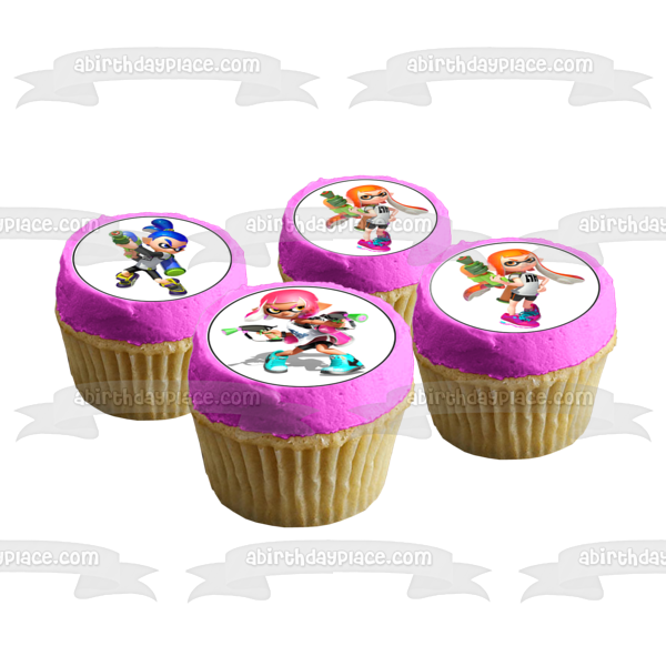 Splatoon Inklings Personajes 24 unidades Cupcakes Imágenes comestibles para cupcakes ABPID50409 