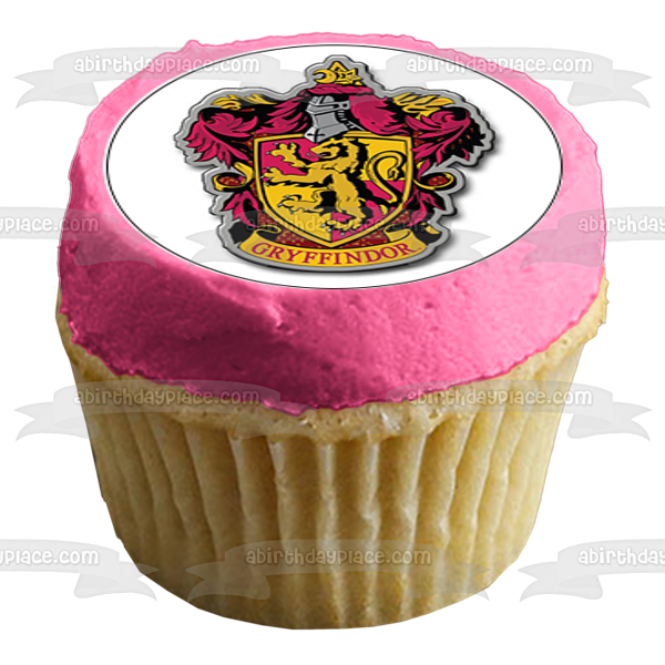 Harry Potter Hogwarts Crest Slytherin Ravenclaw Hufflepuff Gryffindor Edible Cupcake Topper Images ABPID14828