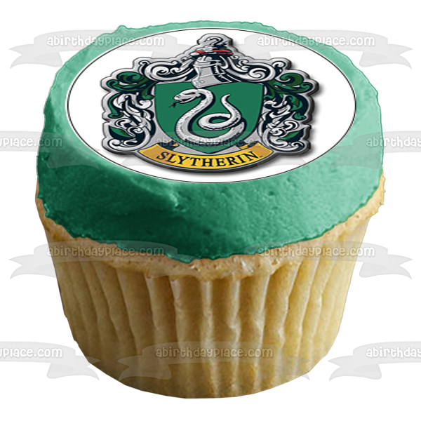 Harry Potter Hogwarts Crest Slytherin Ravenclaw Hufflepuff Gryffindor Edible Cupcake Topper Images ABPID14828