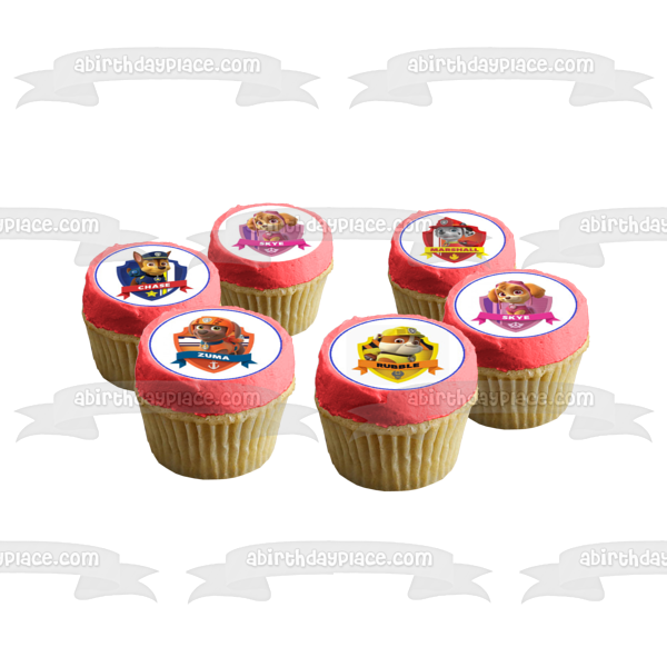 Paw Patrol Chase Rubble Zuma Rocky Skye Marshall Edible Cupcake Topper Images ABPID50501