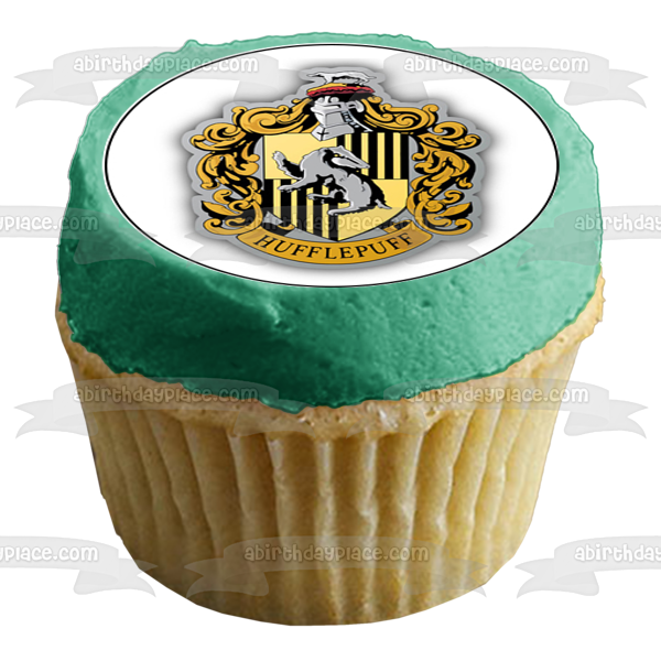 Harry Potter Hogwarts Crests Slytherin Gryffindor Hufflepuff Ravenclaw Imágenes comestibles para cupcakes ABPID14833 