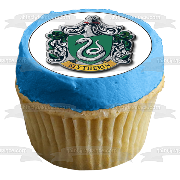 Harry Potter Hogwarts Crests Slytherin Gryffindor Hufflepuff Ravenclaw Imágenes comestibles para cupcakes ABPID14833 