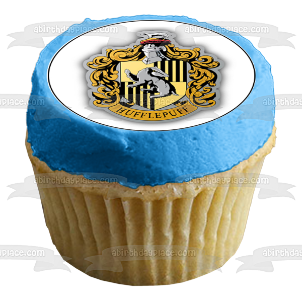 Harry Potter Hogwarts Crests Slytherin Gryffindor Hufflepuff Ravenclaw Imágenes comestibles para cupcakes ABPID14833 