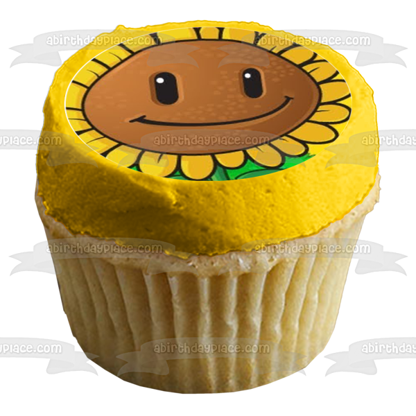 Plants Vs Zombies Sunflower Chili Pepper Hostile Zombie Football Zombie Edible Cupcake Topper Images ABPID14839