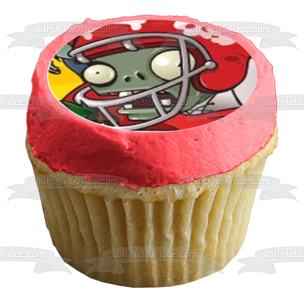 Plantas Vs Zombies Girasol Chile Pimiento Zombi Hostil Fútbol Zombi Comestible Cupcake Topper Imágenes ABPID14839 