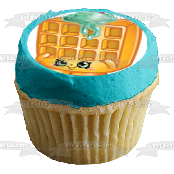 Shopkins Shoppies Kooky Cookie Poppa Pretzle Waffle Sue Wishes y Polly Polish Edible Cupcake Topper Imágenes ABPID03384