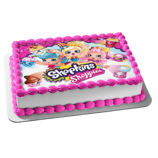 Shopkins Shoppies Popette Jessicake Bubbleisha Edible Cake Topper Image ABPID00834