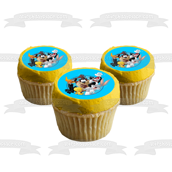 Looney Tunes Tazmanian Devil Daffy Duck Bugs Bunny Tweety Bird Sylvester Edible Cupcake Topper Images ABPID14856