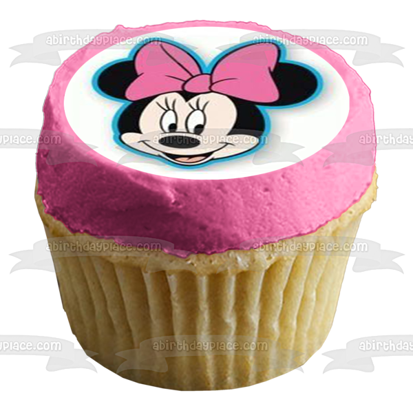 Minnie Mouse Face Disney 12 Count Cupcake Toppers Edible Cupcake Topper Images ABPID53488