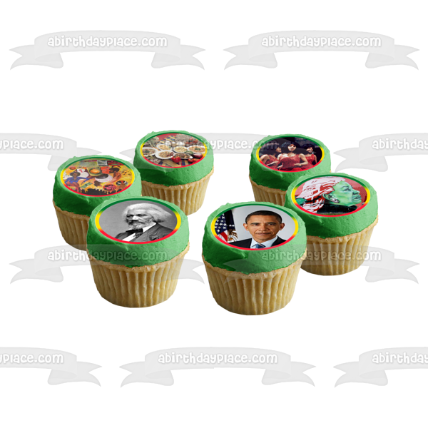 Black History Month Cupcake Toppers President Barack Obama Frederick Douglass Rosa Parks and Other Historical and Cultural Icons Edible Cupcake Topper Images ABPID53570