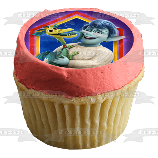 Disney Pixar Onward Ian Lightfoot Barley Lightfoot Police Officers Colt Bronco Specter Edible Cupcake Topper Images ABPID51049