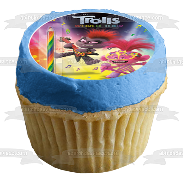 Trolls World Tour Poppy Branch Queen Barb Imágenes comestibles para cupcakes ABPID52059 