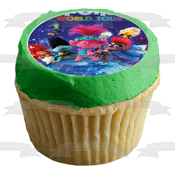 Trolls World Tour Poppy Branch Queen Barb Imágenes comestibles para cupcakes ABPID52059 