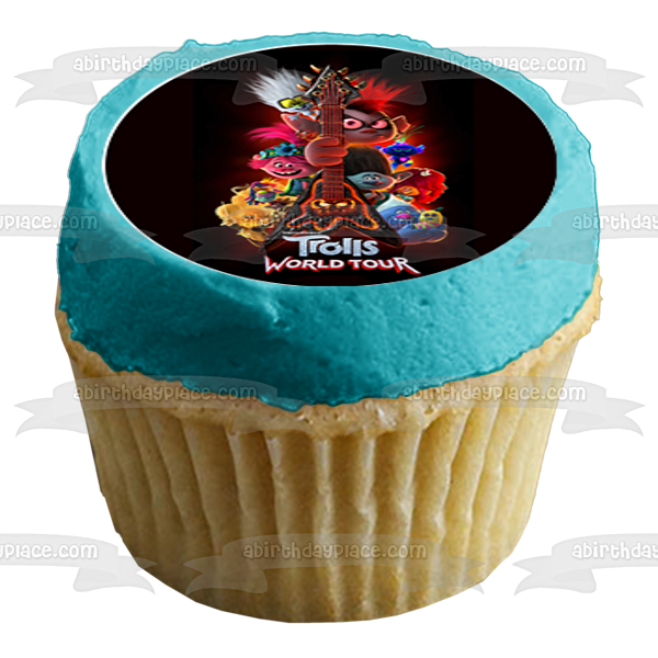 Trolls World Tour Queen Poppy Queen Barb Branch King Trollex Imágenes comestibles para cupcakes ABPID52218 