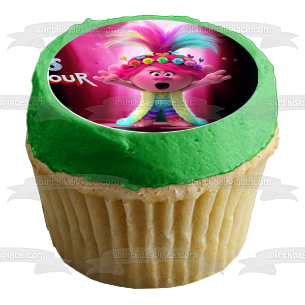 Trolls World Tour Queen Poppy Queen Barb Branch King Trollex Imágenes comestibles para cupcakes ABPID52218 