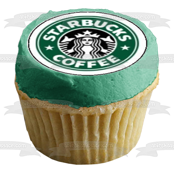 Starbucks Coffee Logo Edible Cupcake Topper Images ABPID51347