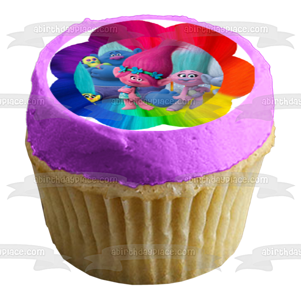 Trolls World Tour Queen Poppy Biggie Edible Cupcake Topper Images ABPID51350