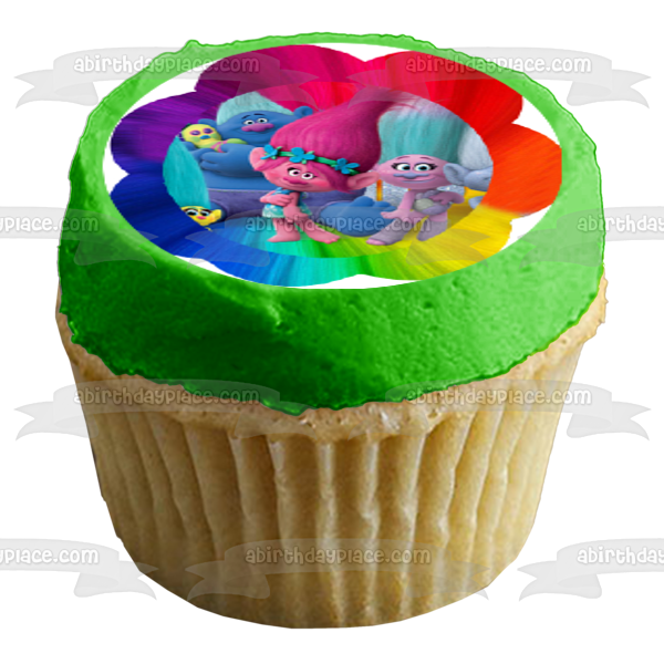 Trolls World Tour Queen Poppy Biggie Edible Cupcake Topper Images ABPID51350