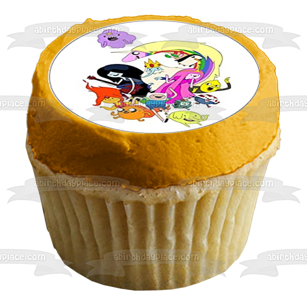 Hora de Aventura Hora de Aventura Princesa Chicle Marceline la Vampiro BMO Rey Hielo Finn Jake el Perro Princesa del Espacio Grumoso Lady Rainicorn Fionna Imágenes comestibles para cupcakes ABPID51362 