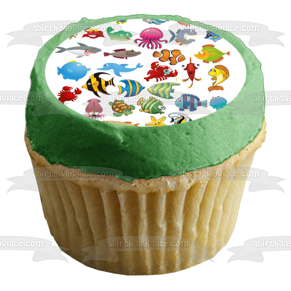 Fish Ocean Sea Creatures Life Edible Cake Topper Image ABPID00077