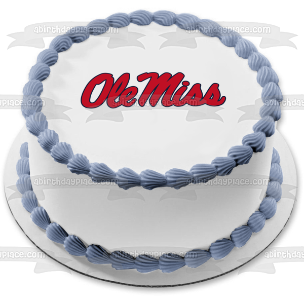 Imagen comestible para decoración de tarta con el logotipo de Ole Miss Rebels de la Universidad de Mississippi ABPID00423 