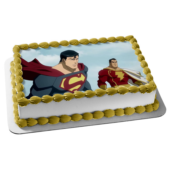 DC Comics Superman and Shazam Edible Cake Topper Image ABPID00425