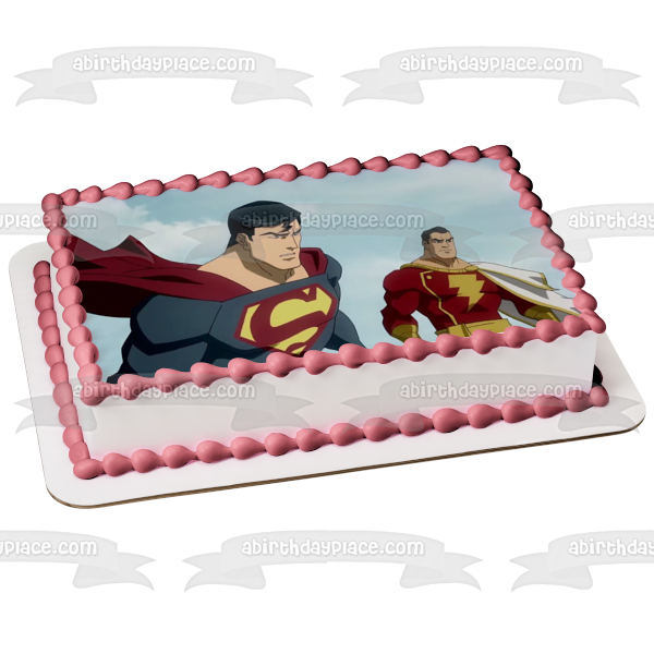 Superman and Shazam Edible Cake Topper Image ABPID00425