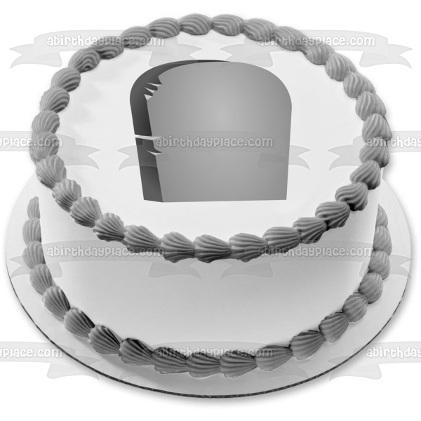 Imagen comestible para decoración de tarta con lápida gris de Feliz Halloween ABPID00619 