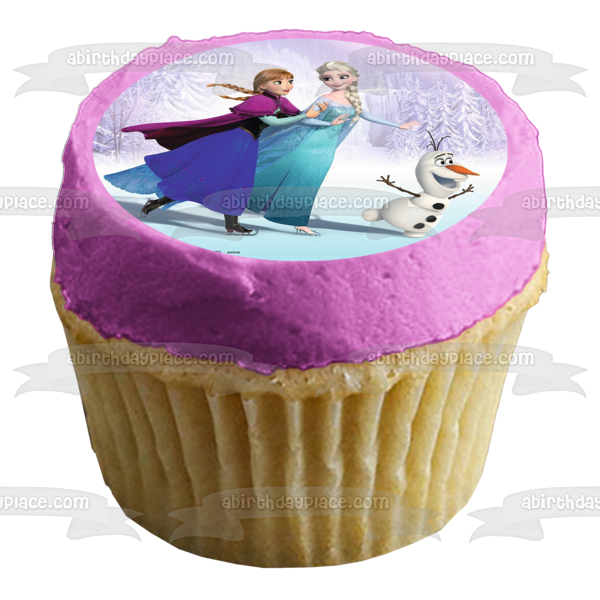 Imagen comestible para tarta de Frozen Anna Elsa Olaf patinando ABPID00691 