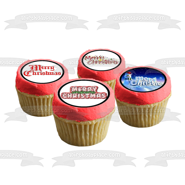 Feliz Navidad Variedad Cupcakes Imágenes comestibles para cupcakes ABPID00038 