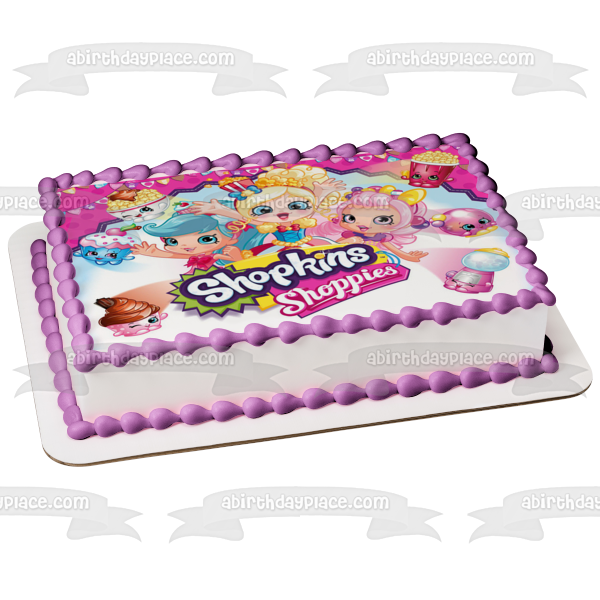 Shopkins Shoppies Popette Jessicake Bubbleisha Edible Cake Topper Image ABPID00834