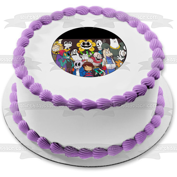 Undertale No Vacation Time Sans Pacifist Edible Cake Topper Image ABPID00846