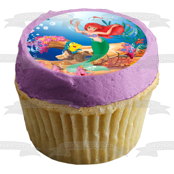 The Little Mermaid Ariel Flounder Edible Cake Topper Image ABPID01138