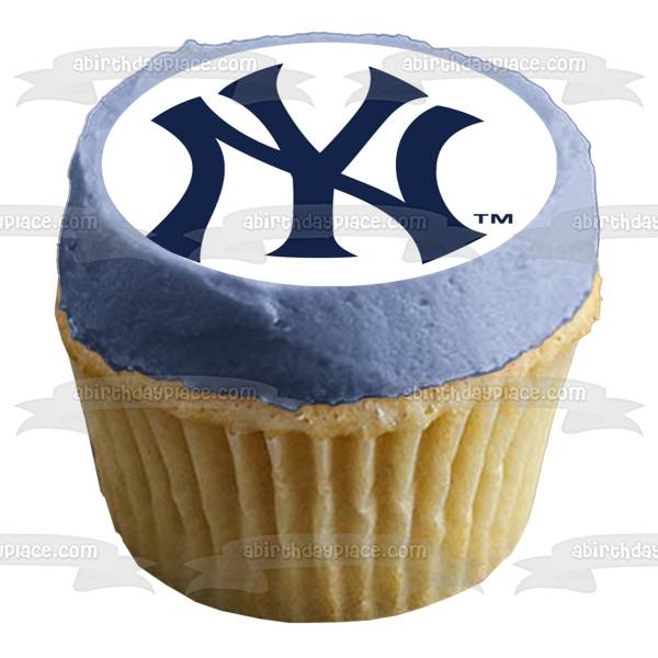 Imagen comestible para tarta con logotipo de los Yankees de Nueva York, béisbol profesional de la MLB, ABPID00920 