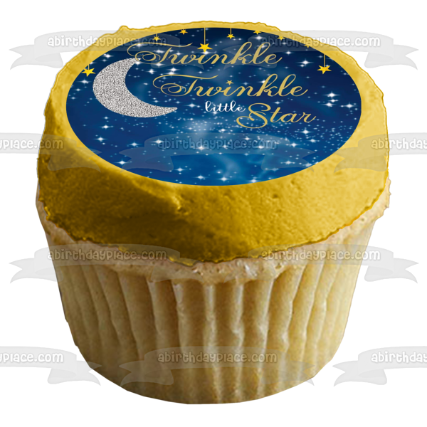 Twinkle Twinkle Little Star Moon Stars Night Sky - Adorno comestible para tarta, imagen ABPID00934 