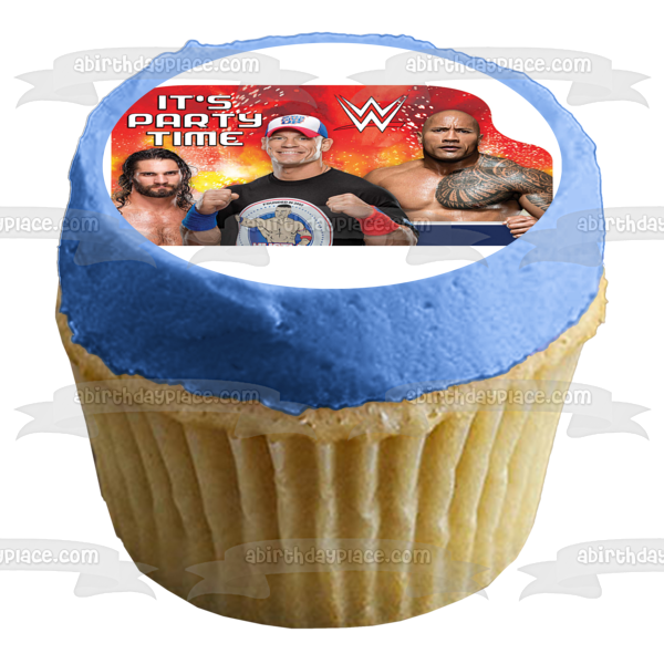 WWE World Wrestling Entertainment the Rock and Seth Rollins Edible Cake Topper Image ABPID01176