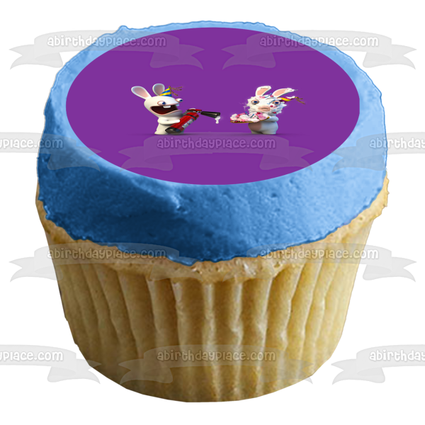 Raving Rabbids Lapins Crétins Rayman Cupcake Vela Extintor Sombrero de fiesta Adorno comestible para pastel Imagen ABPID01228 