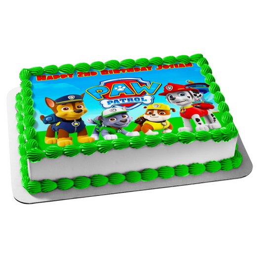 Decoración comestible para tarta con diseño de Patrulla Canina, Chase, Rocky Marshall Rubble, imagen ABPID01027 