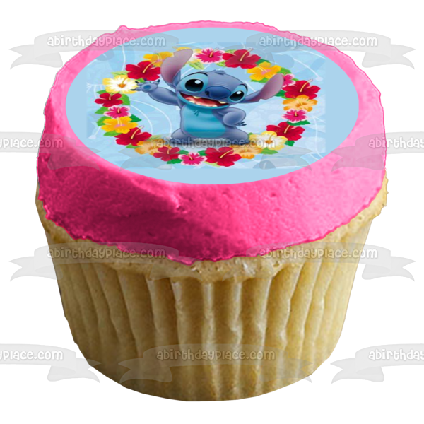 24 X STITCH Cupcake Toppers Edible Wafer Paper Disney Cake DISNEY