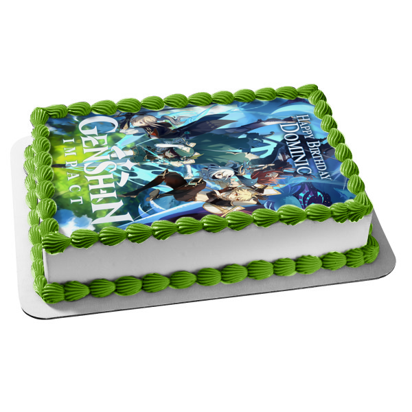 Genshin Impact Video Game Cover Bennet Venti Edible Cake Topper Image ABPID53330