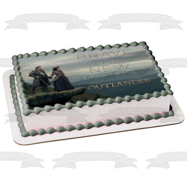 Outlander Claire Frasier Jamie Frasier Cima de la montaña Imagen comestible para decoración de tarta ABPID21845 