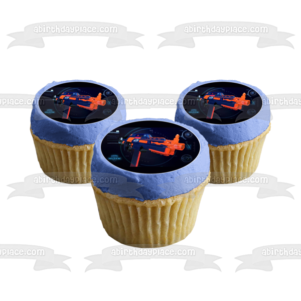 Imagen comestible para tarta con pistola NERF de dardo azul ABPID01670 